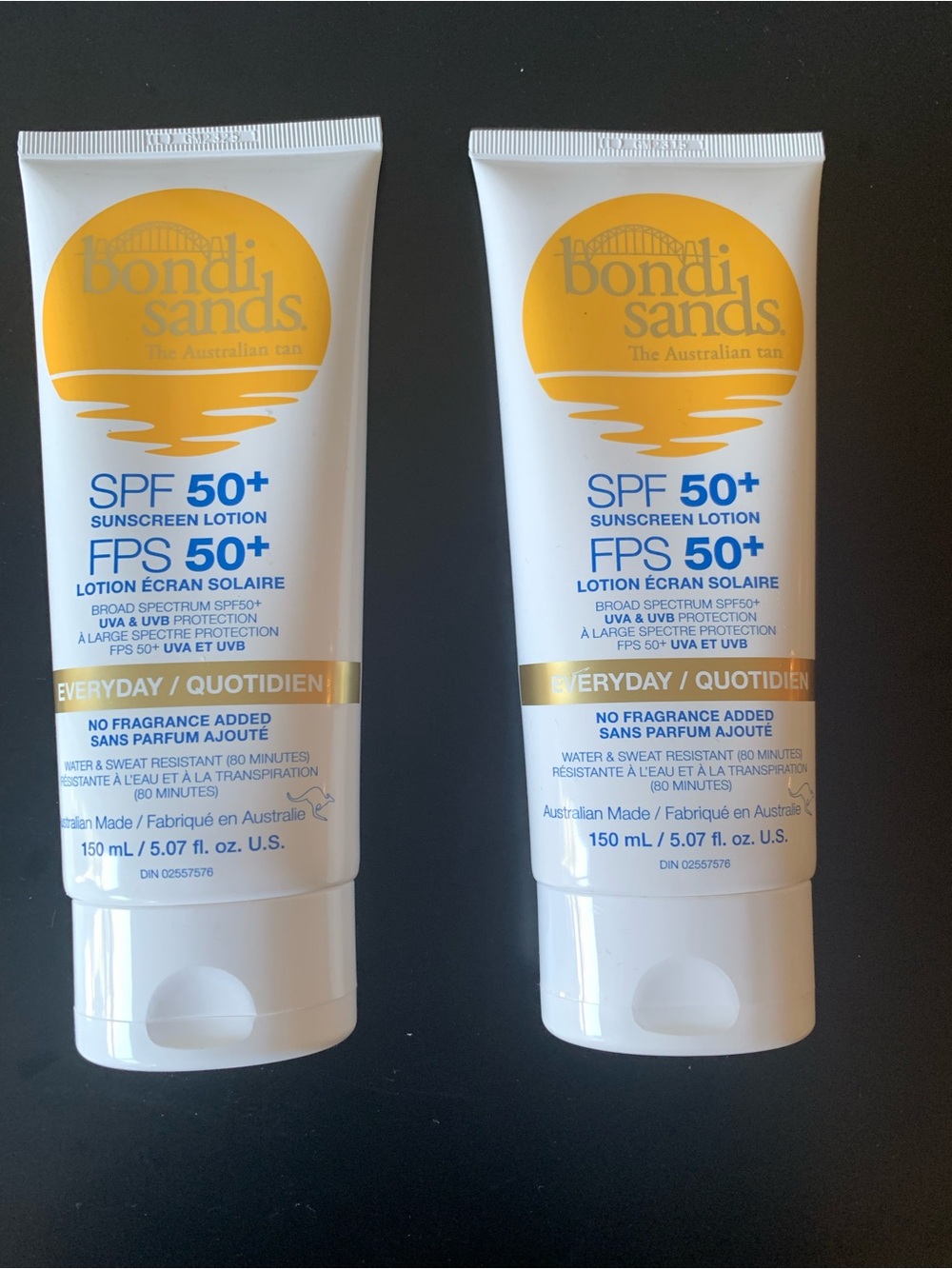 🌞 TWO New Bondi Sands SPF 50+  Body Sunscreen Water & Sweat Resistant 2 x 150 ml
